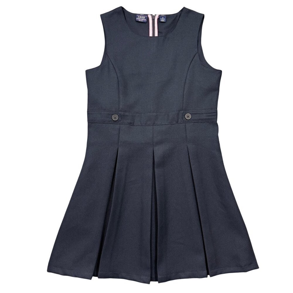 IZOD Approved Schoolwear Sleeveless Jumper Dress‎ Uniform Girls 14 Navy Blue NEW